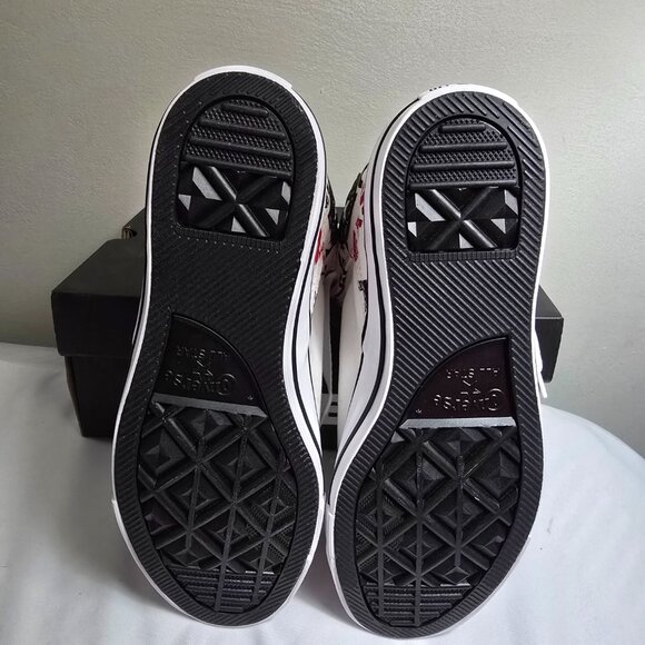 Converse Unisex White Red High-Top High Street Sneakers - Men's 7.5 Women's 9.5 - Picture 7 of 9